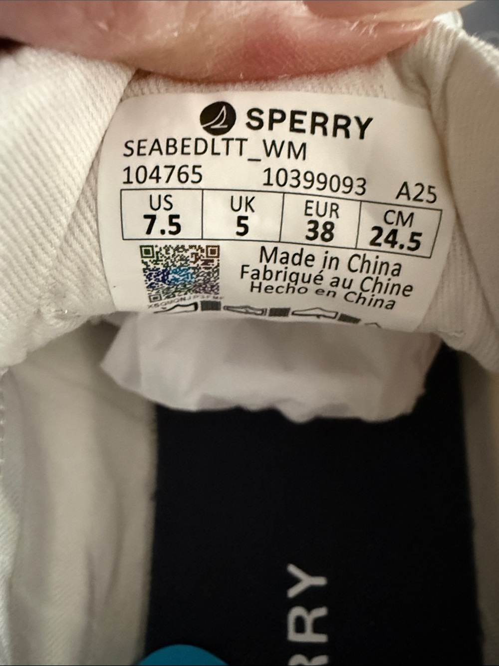 New Sperry Women’s Off-White Canvas Low-Top Sneakers. Sz 7.5. - Picture 12 of 13